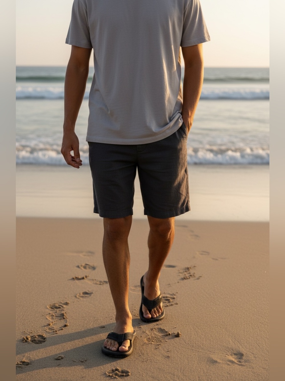 REEF Men’s Contoured Cushion Flip-Flop Sandals in Black Size 9